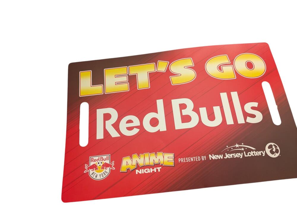 Red New Jersey Lottery Let's Go New York Red Bulls Soccer Sign Poster Wall Art